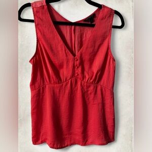 Banana Republic Coral Sleeveless Button-Front Tank
